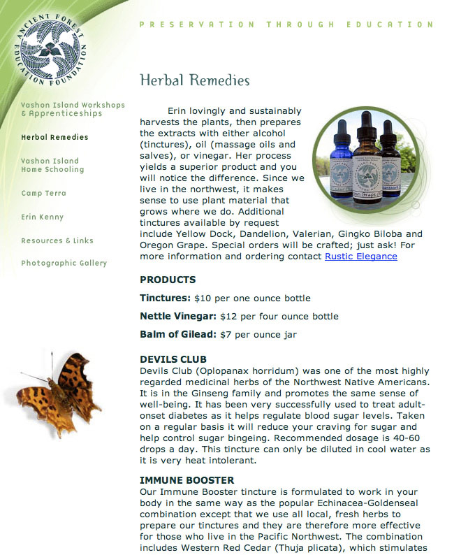 Ancient Forest Education Foundation - Herbal Remedy