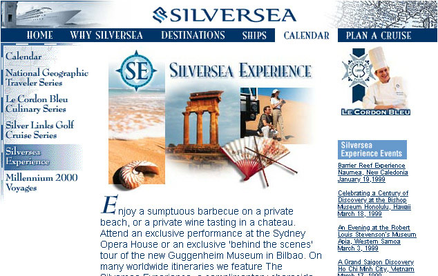 Sliversea website