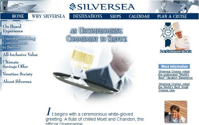 Sliversea website